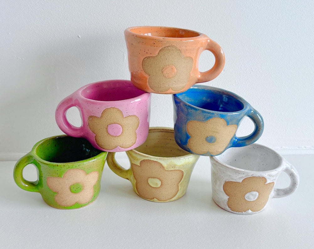 daisy handmade ceramic mug